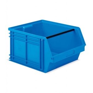 Pojemnik PP Picking Box 472 x 535 x 300 (h) 63kg nośności, niebieski z poprzeczką.