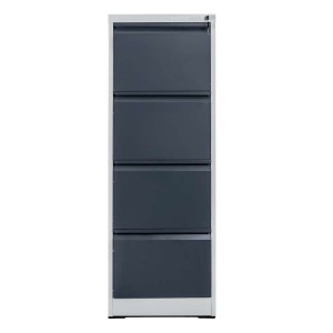 Szafa metalowa kartotekowa FURVERO W4S S/G 4 szuflady A4 szara / grafitowy front  S-45 cm G-62 cm H-134 cm skręcana N