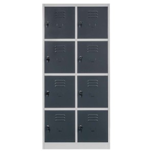 Szafka skrytkowa BHP J-80/8 8 drzwiowa szara/ grafitowy front S-80 cm G-50 cm H-180 cm skręcana N