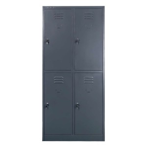 Szafka ubraniowa skrytkowa BHP J-80/4 4 drzwiowa grafitowa S-80 cm G-50 cm H-180 cm skręcana N