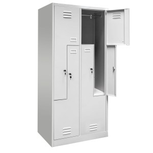 Szafka ubraniowa BHP J-80/L 4 drzwiowa typ L szara S-80 cm G-50 cm H-180 cm skręcana (wysyłka paletowa) N