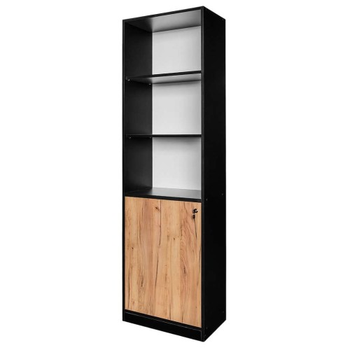Regal-biurowy-na-segregatory-Mega-M-H-200-cm-L-60-cm-G-35-cm-dab-kraft-czarny-MPP001513-5.jpg