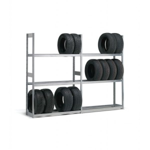 Regał na opony 2715 x 423 x 2003 (h) ocynkowy, nośność półki do 300kg!