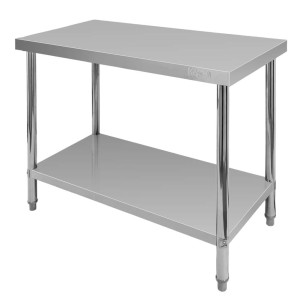 Stół ze stali nierdzewnej centralny z półką X STANDARD S-100 cm G-60 cm H-85 cm N