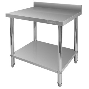 Wall-mounted stainless steel table with shelf X STANDARD S-80 cm W-70 cm H-85 cm N
