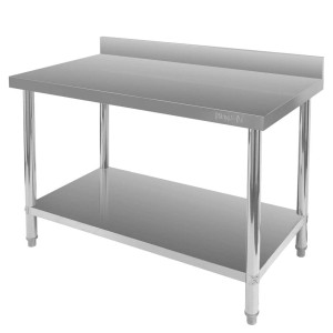 Wall-mounted stainless steel table with shelf X STANDARD S-120 cm W-70 cm H-85 cm N