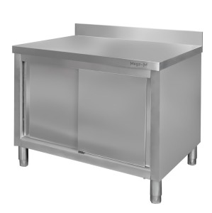 Stół ze stali nierdzewnej przyścienny z szafką S-120 cm G-60 cm H-85 cm N