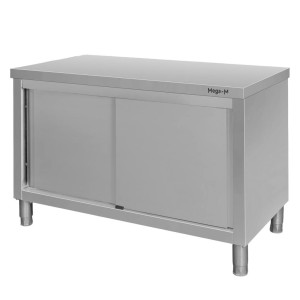 Stół ze stali nierdzewnej centralny z szafką S-120 cm G-60 cm H-85 cm N