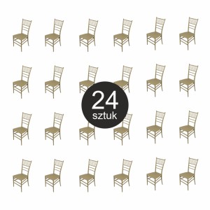 Krzesło bankietowe weselne FURVERO CHIAVARI PP poduszka ekoskóra kolor szampański-pistacjowy ZESTAW 24 szt N