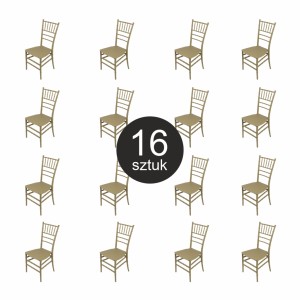 Krzesło bankietowe weselne FURVERO CHIAVARI PP poduszka ekoskóra kolor szampański-pistacjowy ZESTAW 16 szt N