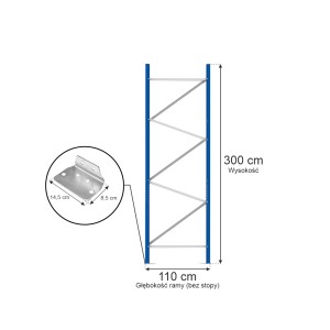 Rama MAGO HX H-300 cm G-110 cm W-8,2 cm szary (HX82) elementy N