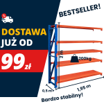Regał magazynowy 5-półkowy FORTIS LIGHT 200 cm(h) x 195 cm x 50 cm moduł dostawny