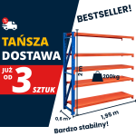 Regał magazynowy 5-półkowy FORTIS LIGHT H-200 cm L-195 cm G-60 cm moduł dostawny, wysyłka paletowa