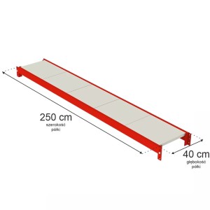 Półka do regału magazynowego FORTIS L-250 cm G-40 cm N