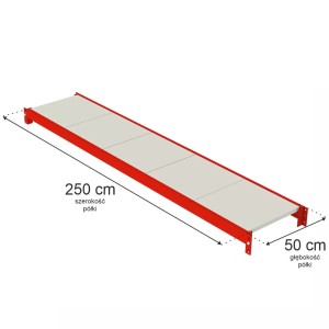 Półka do regału magazynowego FORTIS L-250 cm G-50 cm N