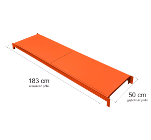 Półka do regału magazynowego FORTIS LIGHT L -183 cm G-50 cm N