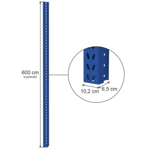 Słup MAGO HX H-600 cm W-10.2 cm niebieski (HX102)