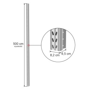 Słup MAGO HX H-500 cm W-8.2 cm ocynk (HX82)