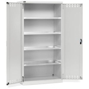 Szafa perfom z drzwiami skrzydłowymi perforowanymi key comfort 1023 x 555 x 2000 szary jasny