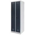 Szafka ubraniowa BHP J-60 2 drzwiowa szara/ grafitowy front  S-60 cm G-50 cm H-180 cm skręcana