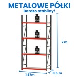 Regał magazynowy 4-półkowy FORTIS 200 cm(h) x 167 cm x 50 cm moduł bazowy