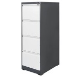 Szafka metalowa kartotekowa WENUS W-4/S 4 szuflady A4 grafitowa/ szary front S-45 cm G-62 cm H-134 cm skręcana