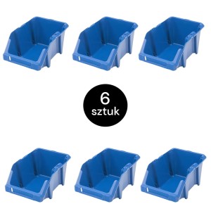 Pojemnik magazynowy kuweta warsztatowa plastikowa 155x250x120 mm niebieski (pakiet 6 szt.) N
