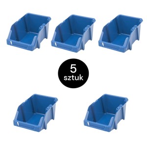 Pojemnik magazynowy kuweta warsztatowa plastikowa 183x300x130 mm niebieski (pakiet 5 szt.) N