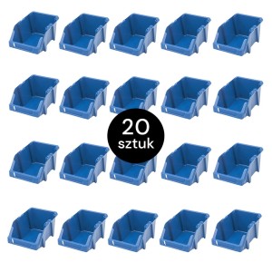 Pojemnik magazynowy kuweta warsztatowa plastikowa 183x300x130 mm niebieski (pakiet 20 szt.) N