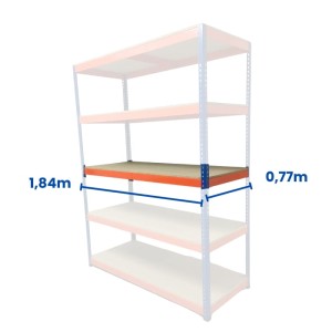 Complete shelf for Riveto shelving 1841 x 772 mm, with 16 mm chipboard panel