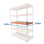 Półka kompletna do regałów Riveto 2146 x 925 mm, wraz z płytą wiórową 16mm