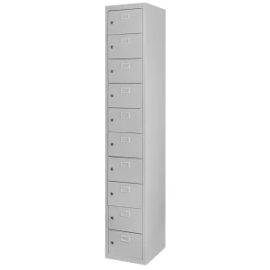 Szafka śniadaniowa BHP J-33/10 10 skrytkowa szara S-32,5 cm G-30 cm H-180 cm skręcana N
