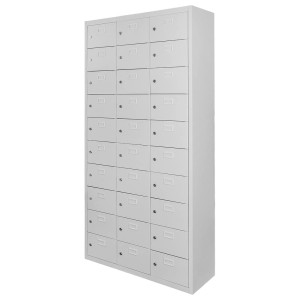 Szafka śniadaniowa BHP J-87/30 30 skrytkowa szara S-87 cm G-30 cm H-180 cm skręcana N